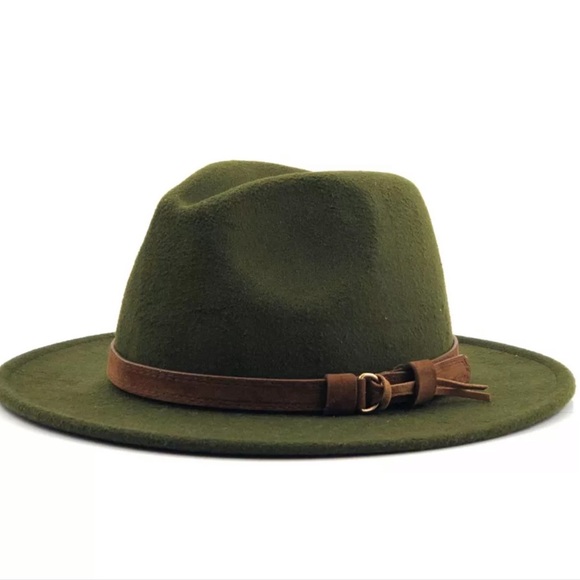 olive green wide brim hat